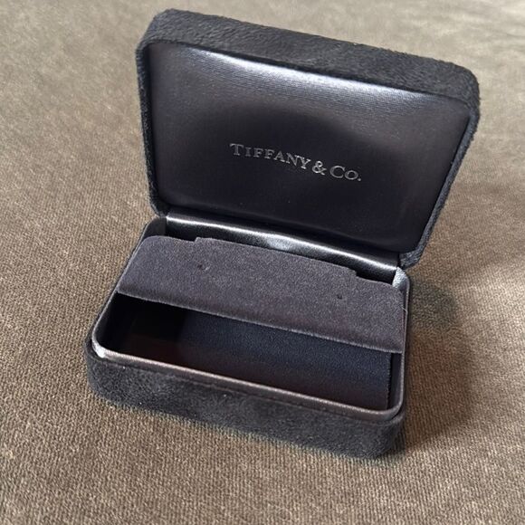 Tiffany & Co. Suede Earring Gift Box and Blue Gift Box Holder - Picture 4 of 11